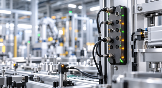, módulo industrial I/O compacto instalado diretamente na estrutura de uma máquina